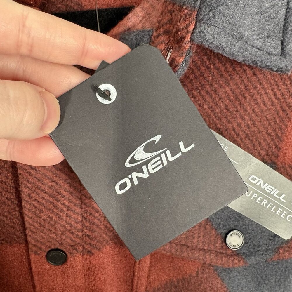 O’Neill Men M Arctic Check Superfleece Snap Button Cozy Shacket Shirt Jacket NWT - Picture 9 of 13